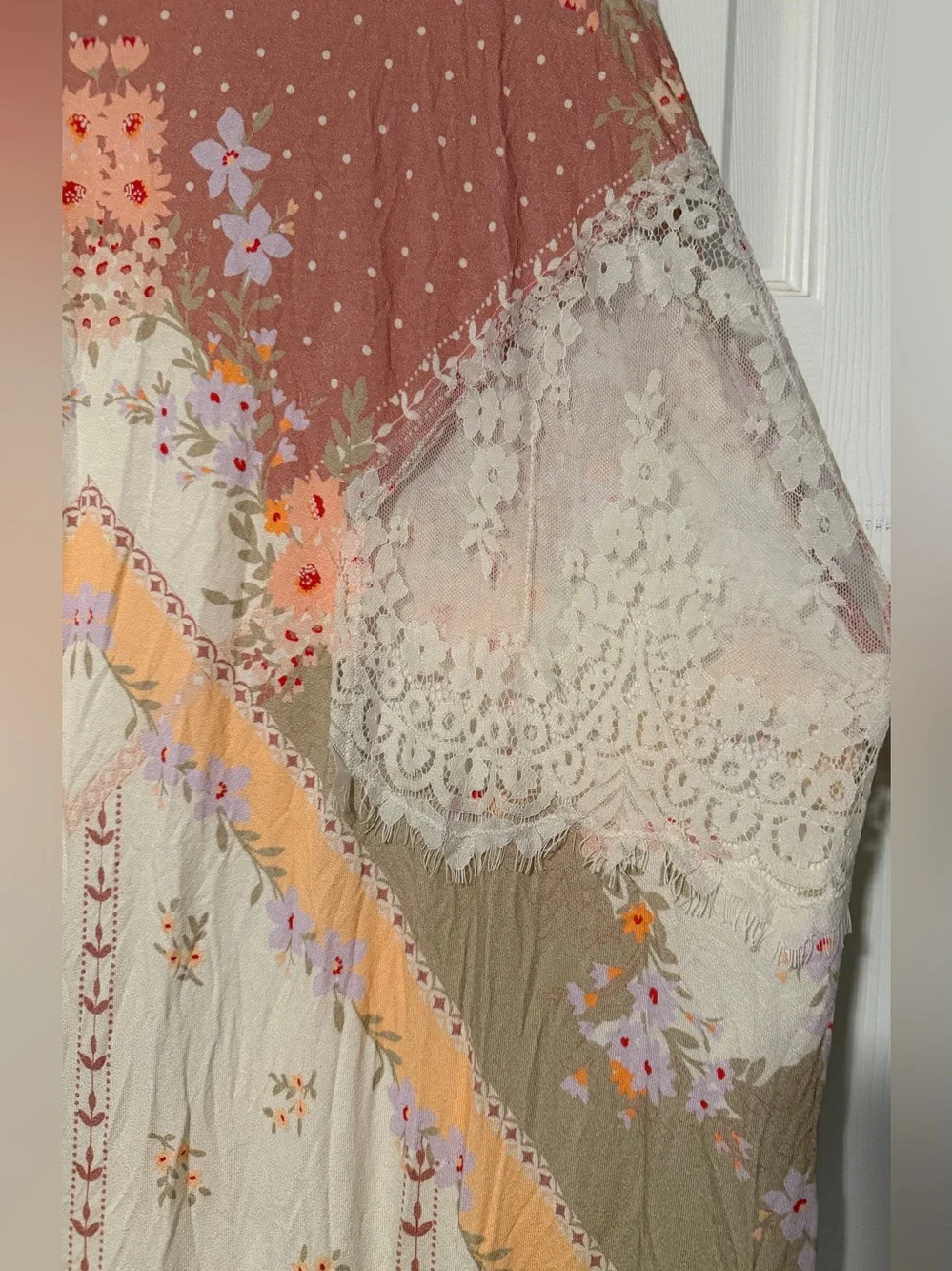Free People Vienne Tee Lace Floral Tunic Top Fairy Whimsical Floral Boho Hippie